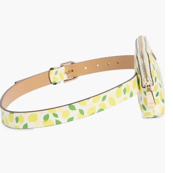 NWT Sz L/XL *Kate Spade* New York Leather Lemon Lime 🍋 🍋🟩 Belt Bag - Picture 2 of 7